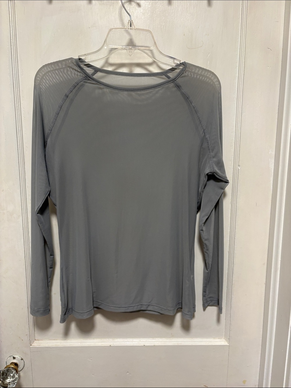 Kate Kasin Whimsigoth Dark Fairy Long-Sleeve Sheer Gray Active Tee X-Large
